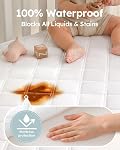 Yoofoss 2 Pack Waterproof Crib Mattress Protector, Quilted Fitted Crib Mattress Pad, Ultra Soft Breathable Toddler Mattress Protector Baby Crib Mattress Cover Breathable and Hypoallergenic(52''x28'')