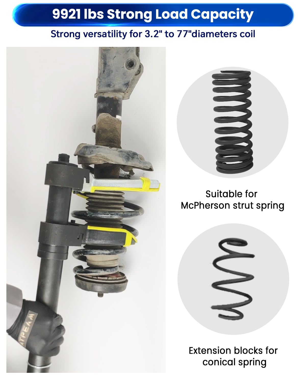 ATPEAM Compresor de Muelles Amortiguador Universal para Coches, Herramienta Profesional para Resortes de Suspensión, Compatible con Todos los Modelos de Vehículos