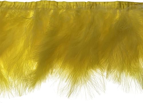 Miniatura 6 de Turquía Marabou Hackle - Adornos de flecos de plumas decorativas para manualidades, paquete de 2 yardas (blanco)