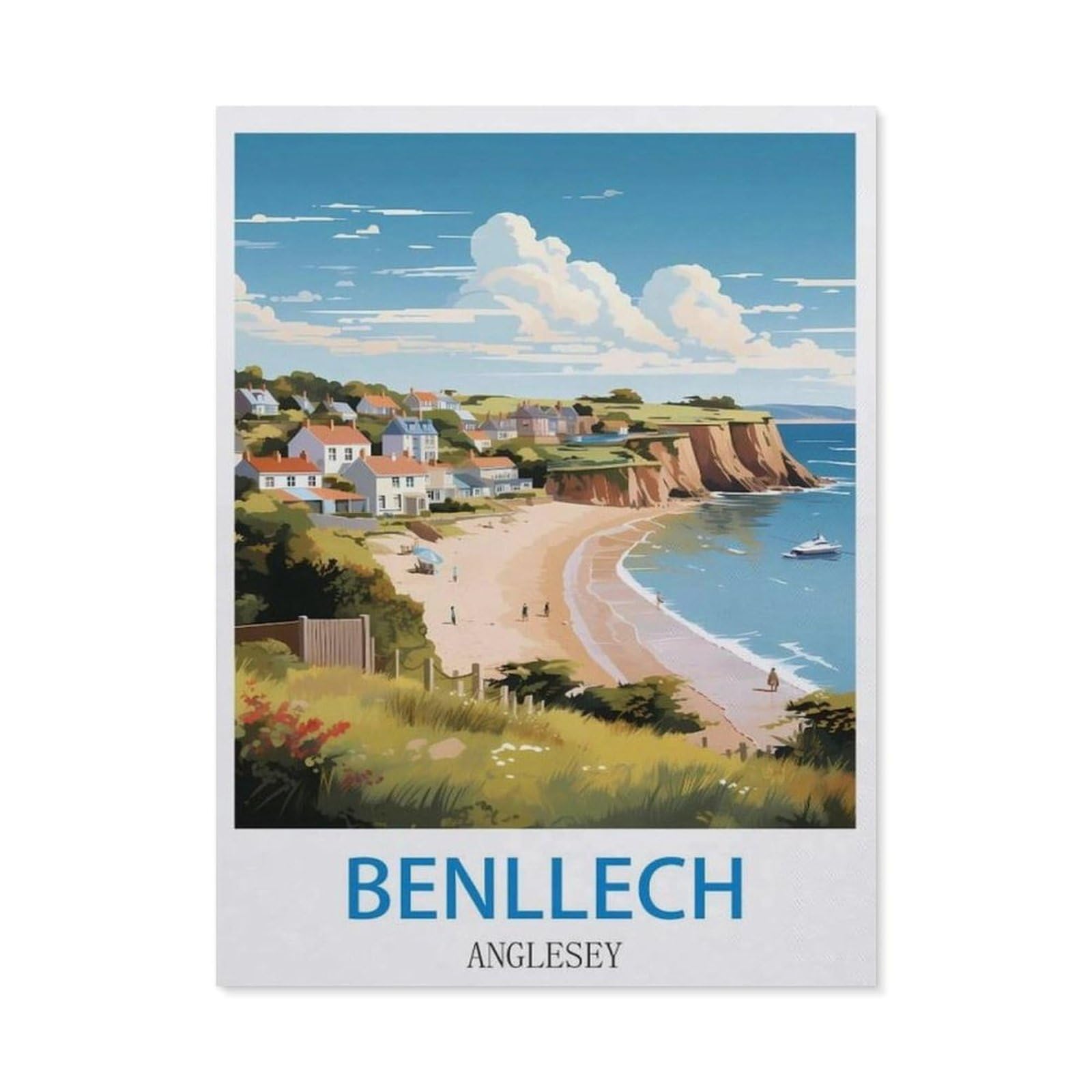 BEAYODKP DIY Diamond Art Kits，Benllech Anglesey（50x60cm）
