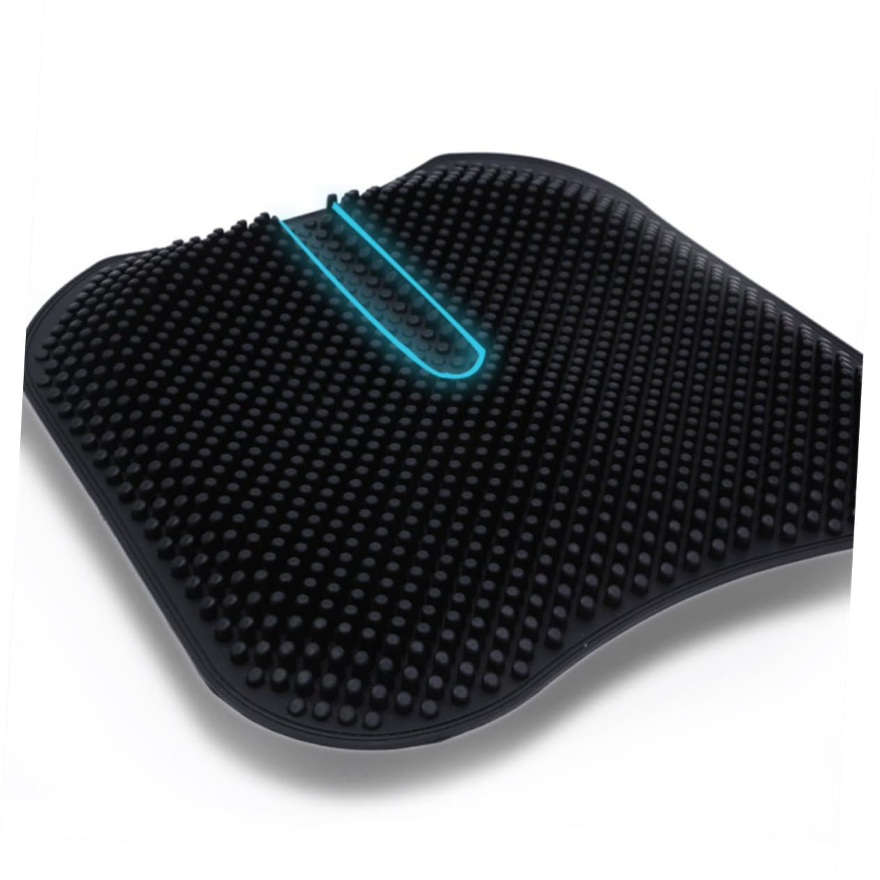 Cuscino Sedile Massaggiante in Silicone per Auto Nero | Traspirante, Antiscivolo e Confortevole, per Sedia o Panca, Design Pratico Unisex
