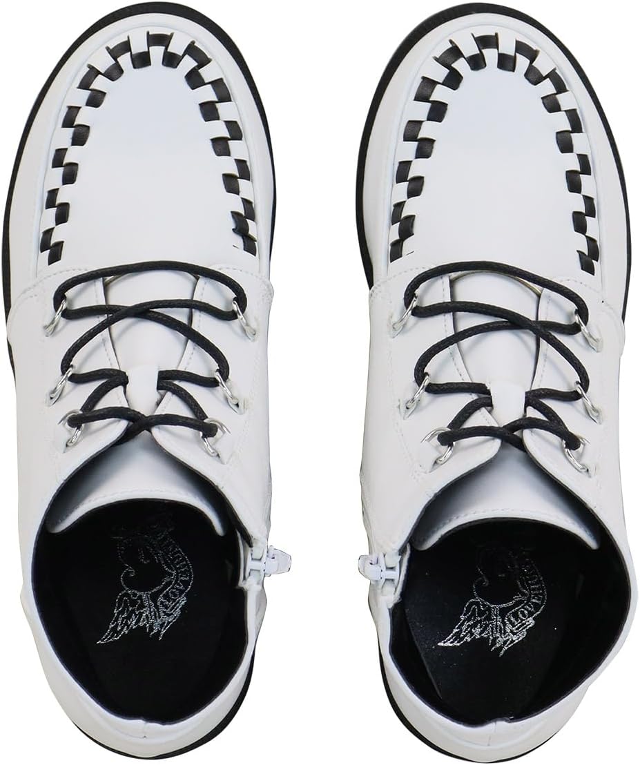 LOVE HUNTER(ラブハンター) mens PlatformLace-up Short Boots Oxford Thick Sole 8cm Heel Platform U-Tip