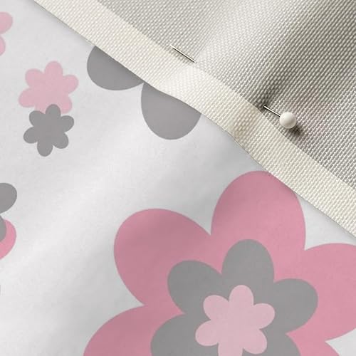 Vista 16 de Spoonflower Tela - Rosa Gris Gris Floral Niña Nursery Flower Room Impreso en tela Minky por The Yard - Cobijas de bebé Coser Edredón de felpa