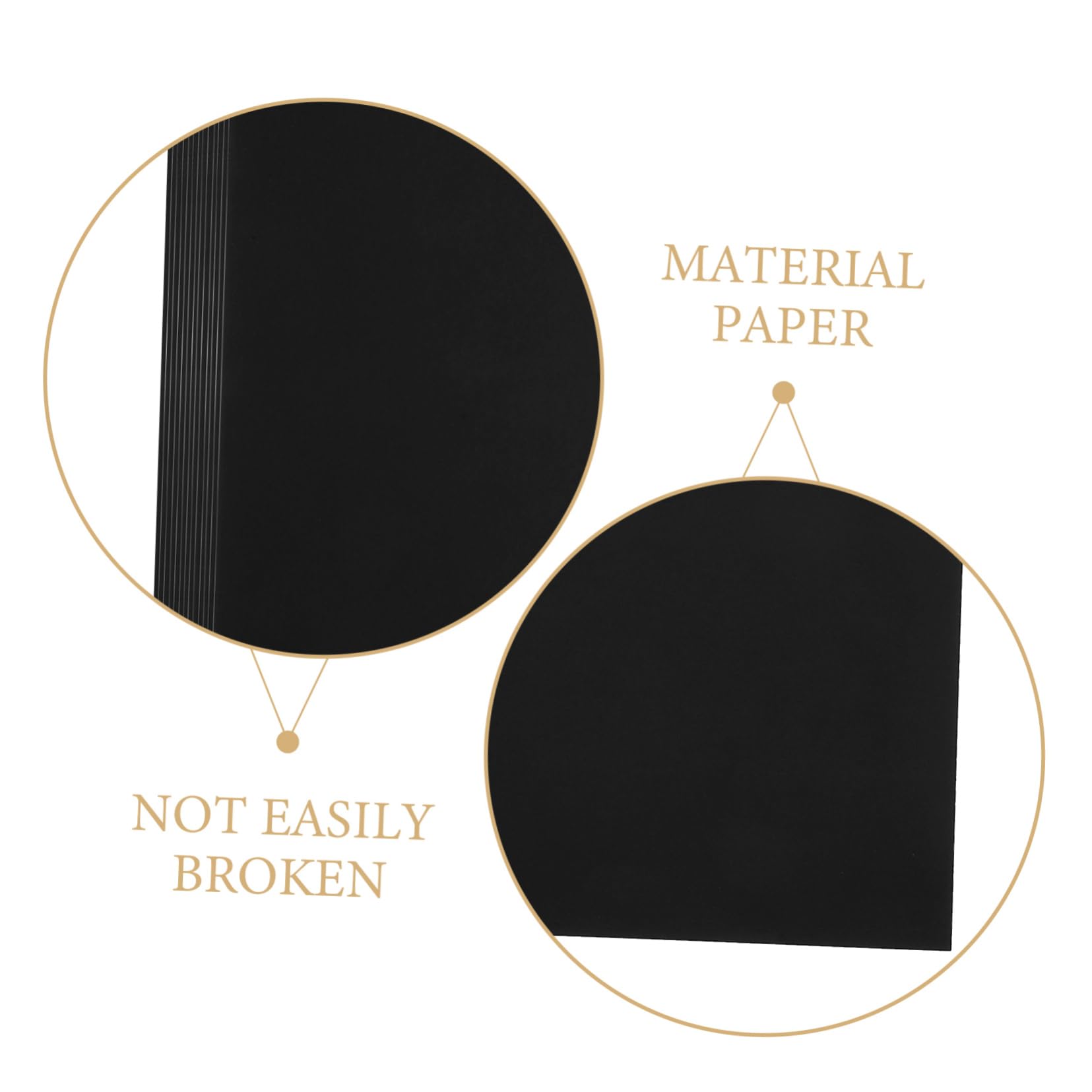 OSALADI 50feuilles Papier Cartonné Noir Papier à Dessin Vierge Matériel de Bricolage et Loisirs Créatifs
