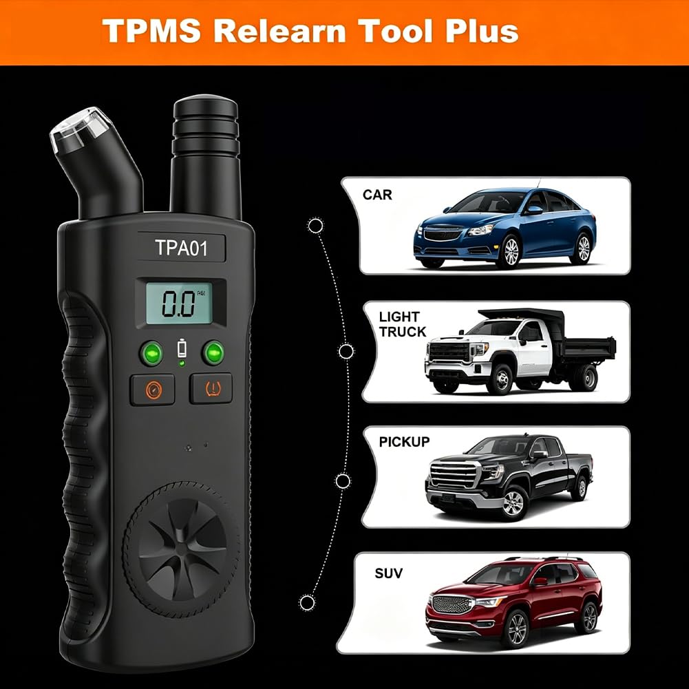 2026 Upgraded Tpa01 Digital Tpms Reset Gauge Tool, Tire Sensor Reset Tool with 150 Psi Digital Tire Pressure Gauge, for a Wide Range of Vehicle Models, Quick & Easy Reset in Minutes (1, Black)