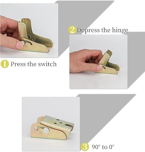 Miniatura 4 de 4 piezas de soporte plegable, accesorios de patas de bisagra de autobloqueo, utilizados para cama multifuncional con bisagras, mesa plegable de