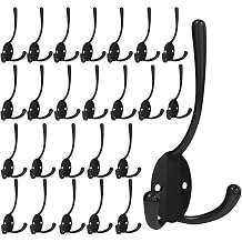 25 Pack Coat Hooks Heavy Duty, Strong Load-Bearing Capacity, Wall Hooks for Hanging, Metal Towel Hook, Easy Installation, Apply to Bathrooms, Bedrooms, Living Rooms, Entrances Black