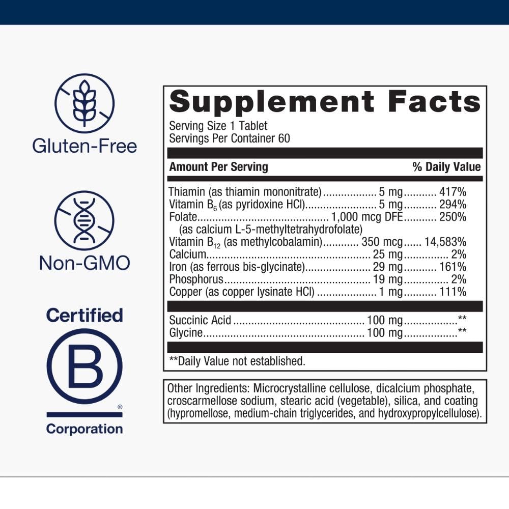Metagenics Hemagenics Iron Supplement with B12, B6 & Folate, 60 Tablets — Amazon image 4