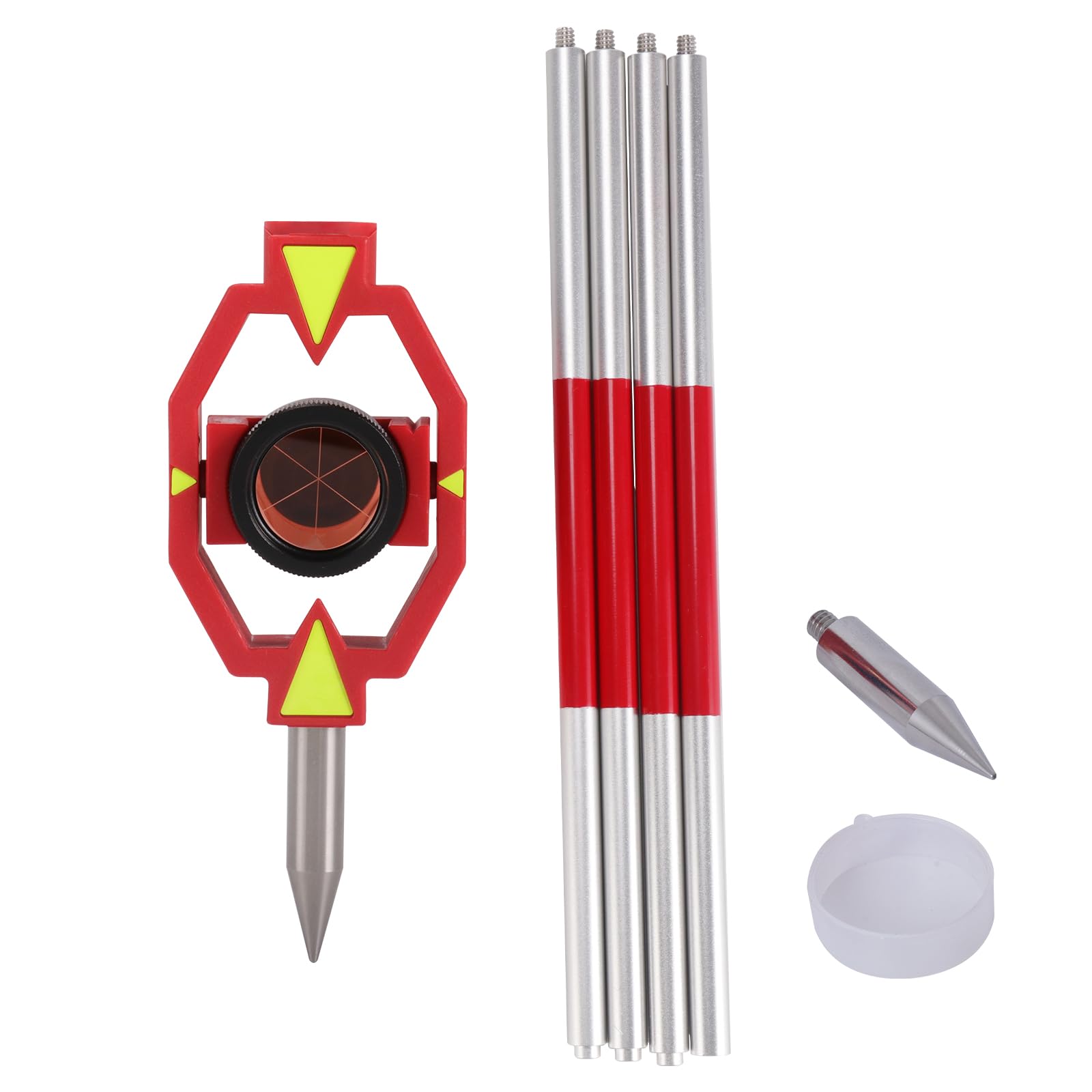 Mountlaser Copper-Coated Surveying Prism With 4 Poles, Mini Prism For Total Station Surveying Prism Constant 0Mm Offset