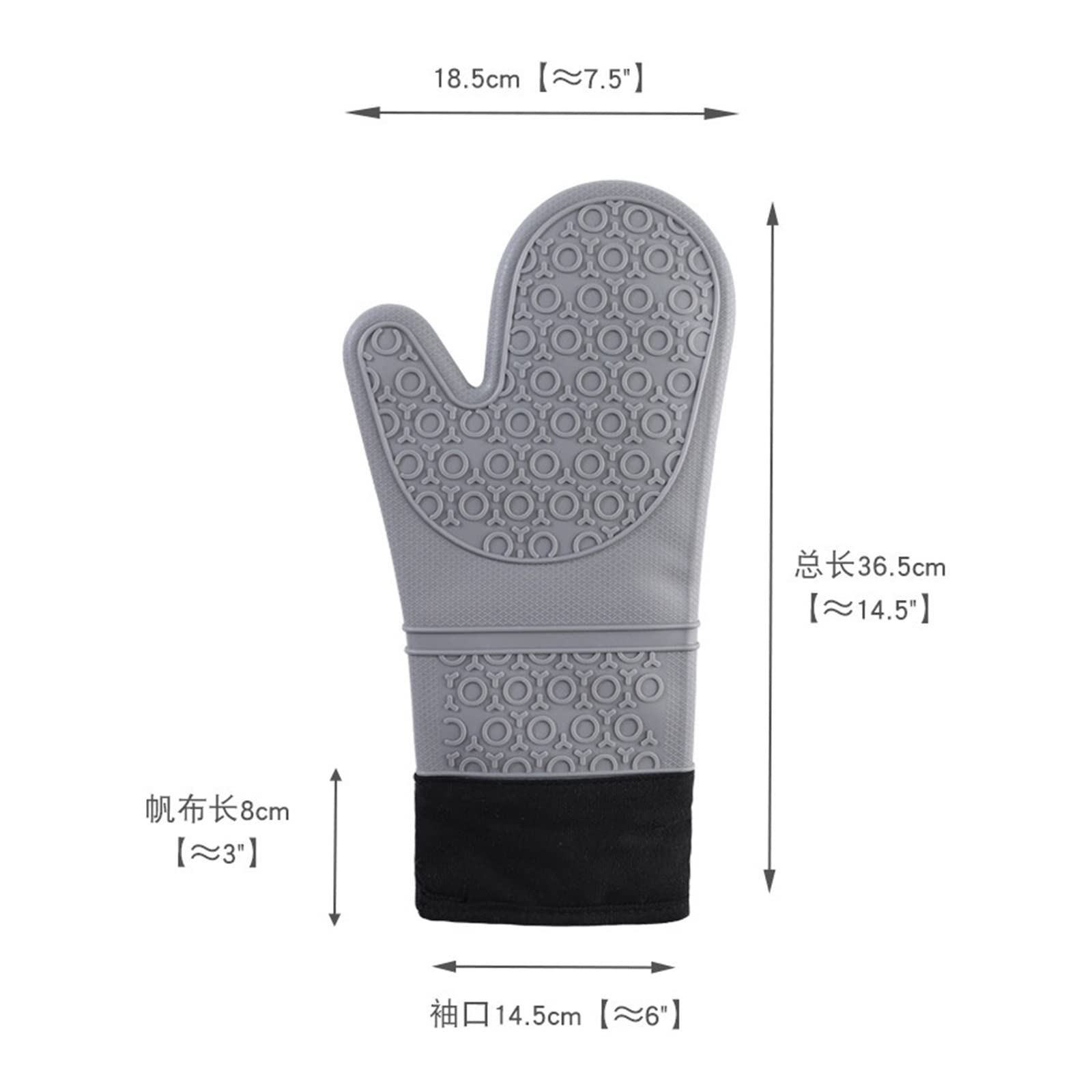 Gants en Silicone résistants à la Chaleur, Longs Gants en Coton for Micro-Ondes, Four, Cuisine, pâtisserie, Barbecue(Orange)