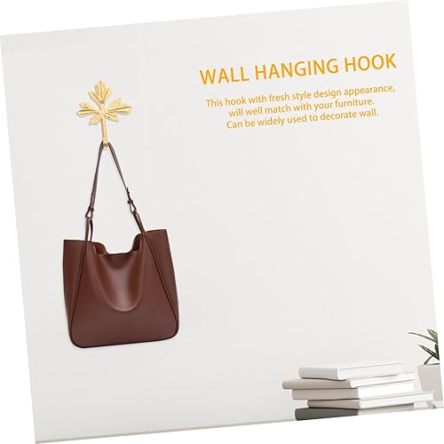 Miniatura 7 de DOITOOL Decorative Maple Leaf Brass Wall Hook Elegant Coat Hanger for Coat Hat Towel Design for Living Room Kitchen Bedroom Stylish Wall Decor