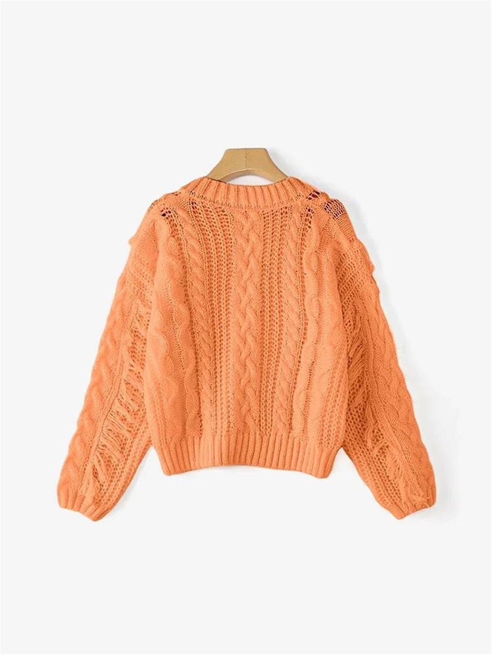 Women Fashion Fall Knitted Sweaters Pullovers Casual Solid Long Sleeve Jumpers V-Neck Loose Shirts