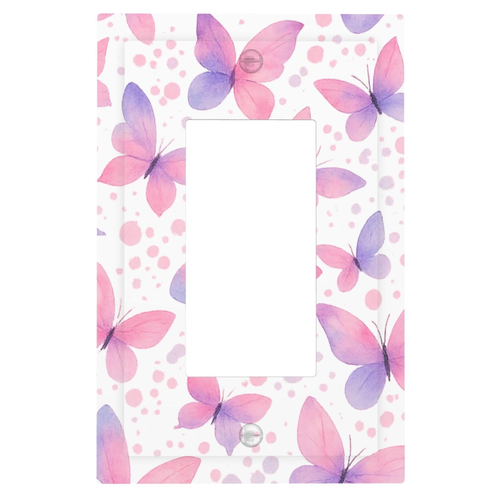 Prise de courant décorative papillons roses pour embellir votre chambre ou bureau à la maison