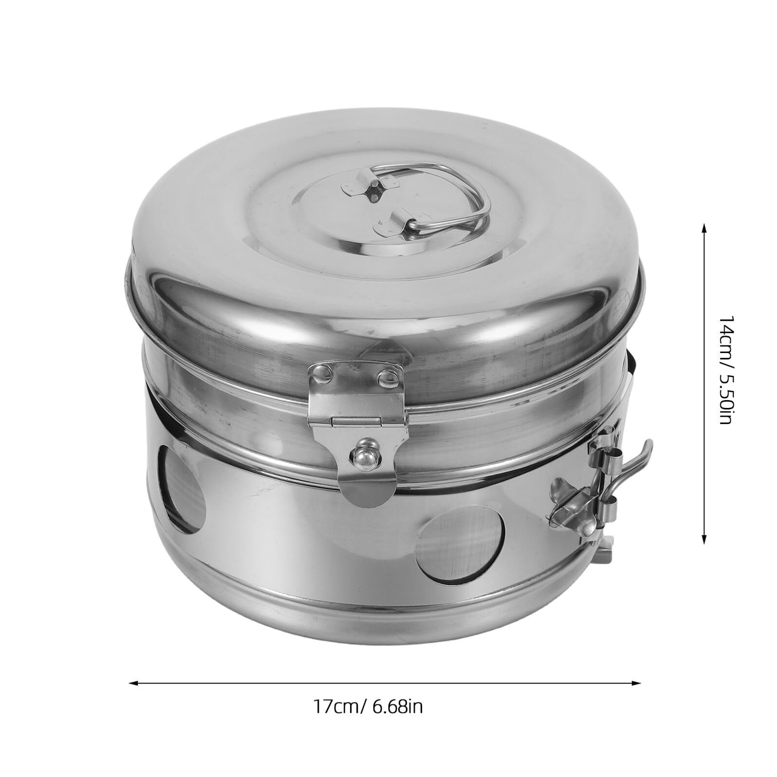 Sosoport Contenitore di Stoccaggio in Acciaio Inossidabile Sigillato Pentola di Stoccaggio in Acciaio Inossidabile e Laboratorio Vuoto con Coperchio Forniture di Strumenti