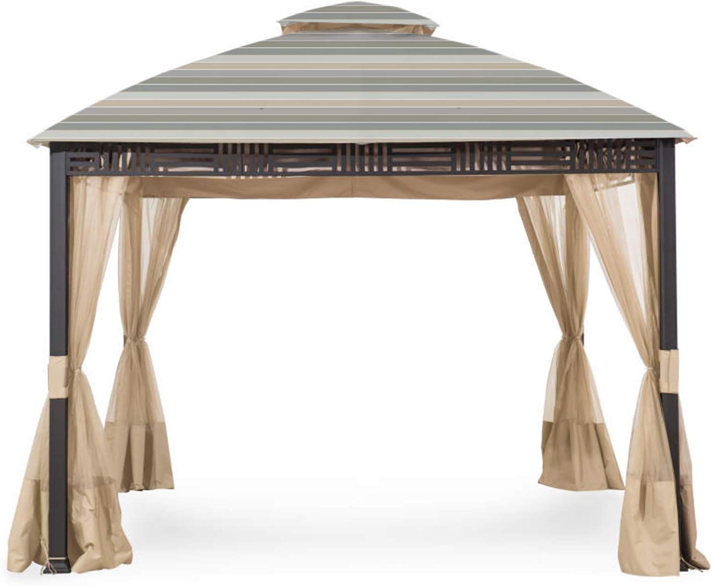 Garden Winds Replacement Canopy Top Cover for Westbrook Gazebo Gazebo - 350 - Stripe Stone