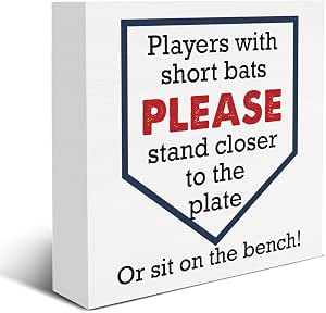 Amazon.com: Bathroom Sign Funny Baseball Bathroom Wood Box Sign ...