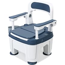 Cuteam Bedside Commode, Adult Portable Toilet, Toilet Chair Seat with Handles, Height Adjustable Mobile Portable Toilet, Adult Potty Chair Load 882lb for Seniors Disabilities Elderly