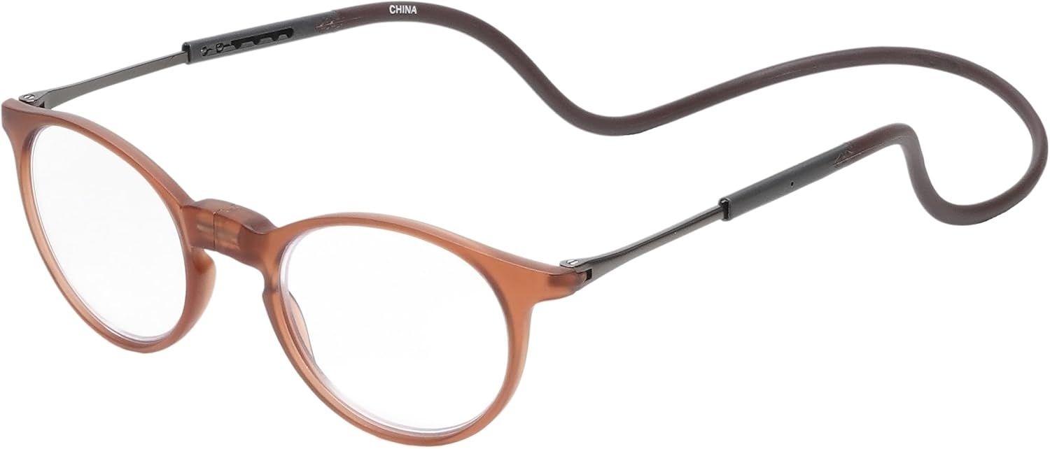 Calabria SP04 Snap Magnetic Reading Glasses Blue Light Blocking Adjustable Temples Around Neck Hanging Readers Computer Work