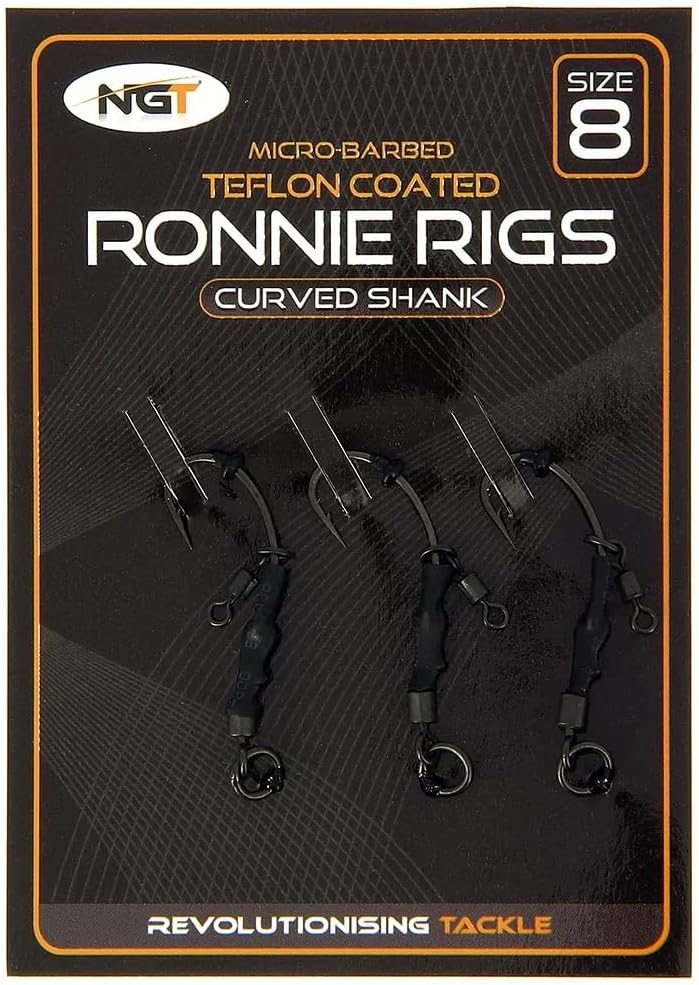 Next Generation Tackle NGT Triple Pack Ronnie Rigs - Size 8 Micro Barbed with Curved Shank