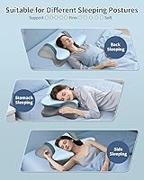 Vista 11 de Almohada cervical cervical para aliviar el dolor, almohada ergonómica para dormir de lado para apoyar el cuello, almohadas ortopédicas de espuma