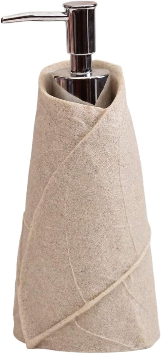 Soap Dispenser Ceramic Lotion Soap Dispenser with Pump for Bathroom Farmhouse Kitchen Office Decoration Hand Soap Dispenser (Beige 15.5 * 9cm)