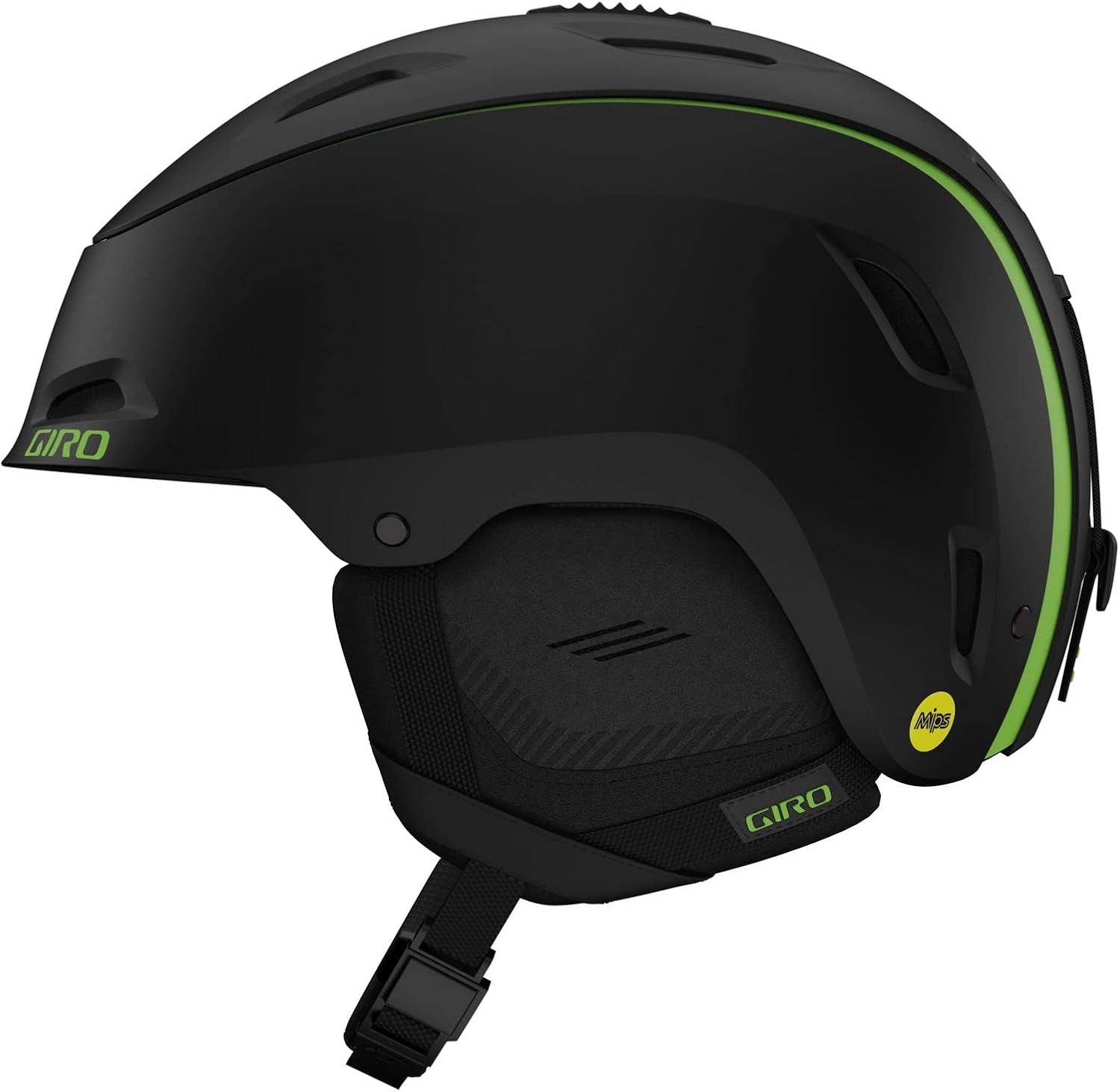 Giro Range MIPS Ski Helmet - Snowboard Helmet for Men & Women - Matte Black/Bright Green - S (52-55.5cm)