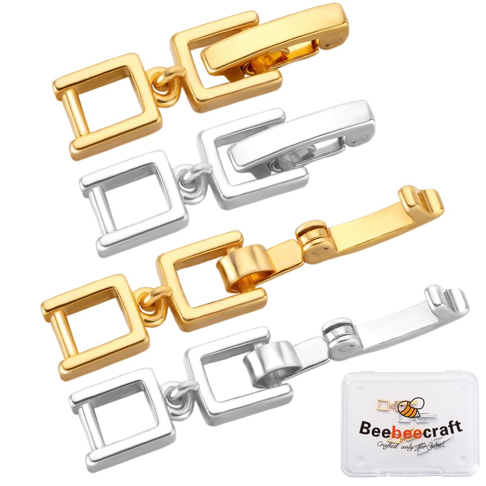 Beebeecraft 6 Rallonges Bracelet Laiton Plaqué Or 18K Avec Zircone - Fermoirs Repliables