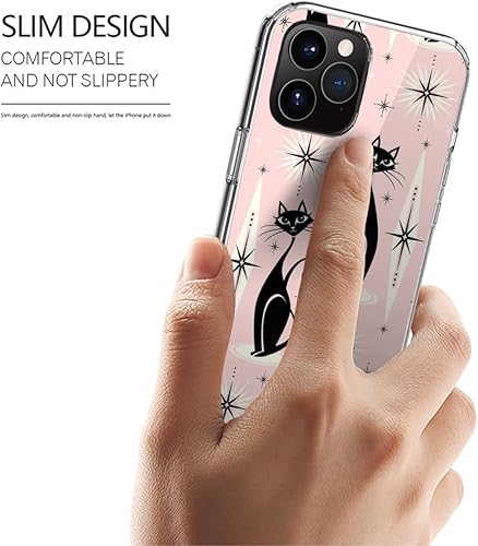 Miniatura 2 de Funda para teléfono de mediados de siglo, a prueba de golpes, accesorios retro, Atomic TPU Cats compatible con iPhone 15 14 Pro Max 13 12 11 X Xs Xr