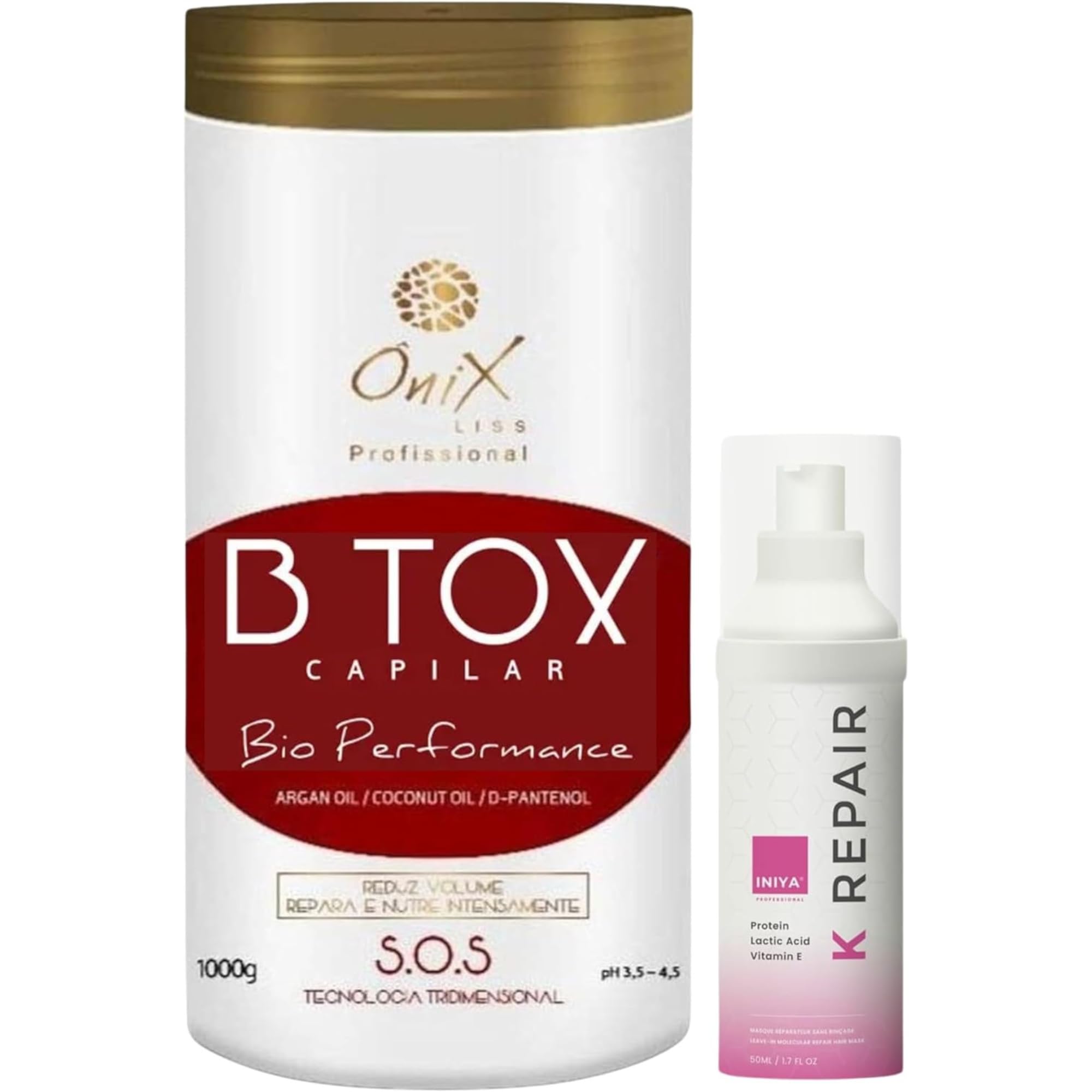 Onix B.otox Soin Capillaire 1KG | Soin Moléculaire Sans Rinçage | Iniya Professional K Repair 50ml