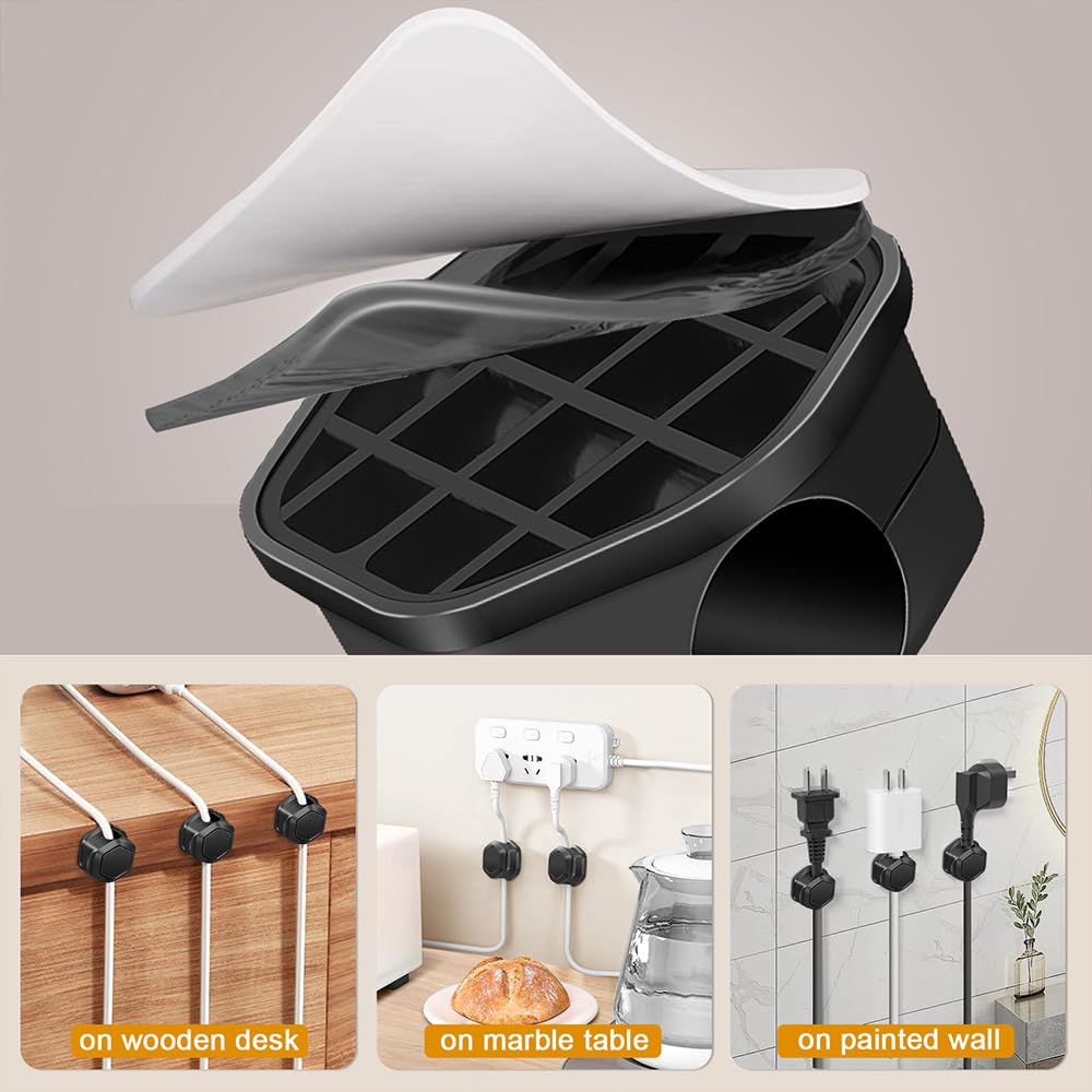 Confezione da 8 organizer magnetici per cavi per casa, ufficio, auto