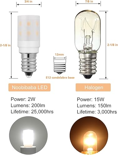 Miniatura 5 de Bombilla secadora de 120 V 10 W 15 W de repuesto, equivalente a 10 vatios WE05X20431 WP22002263 Bombilla para electrodomésticos E12 Base de