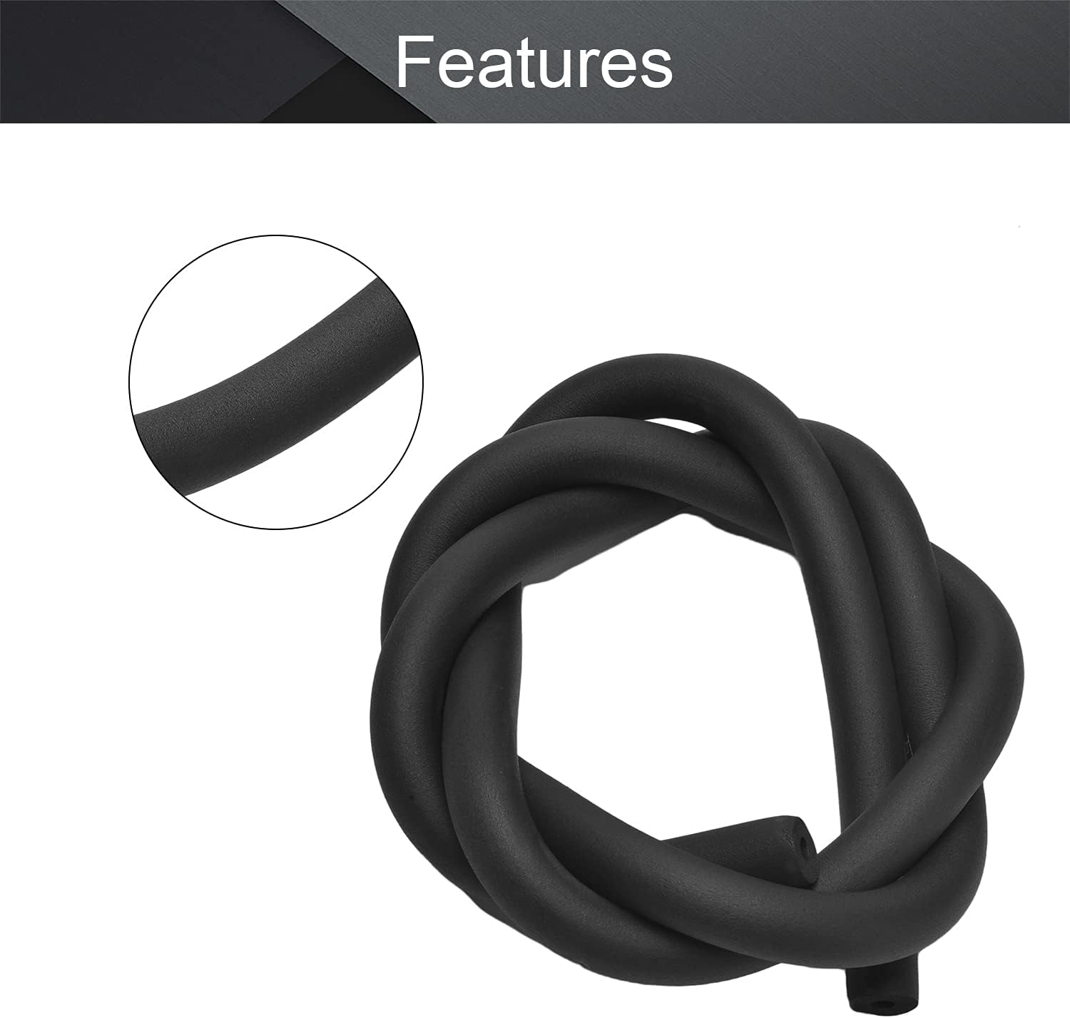 Othmro 3 PCS Foam Hose 0.23 inches x 0.35 inches(ID*T) Air Conditioner Heat Insulation Pipe Black 5.9 Foot Length