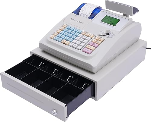 Caja registradora Sistema de gestión de efectivo electrónica con cajón de efectivo, llaves y contraseñas para abrir, 7 métodos de pago