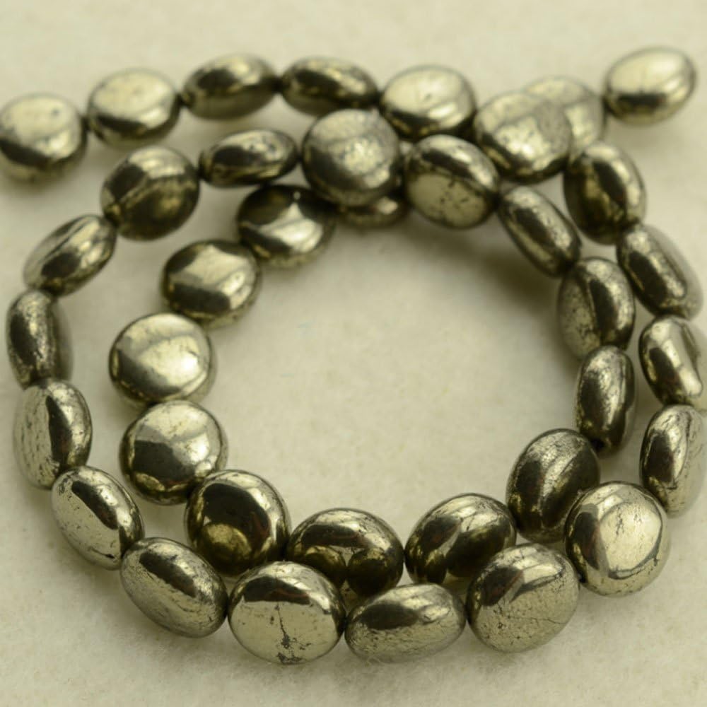 Pyrite Cake Shape Pyrite Beads Natural Stone Bead DIY Bead for Jewelry Making Strand 15" (16mm)
