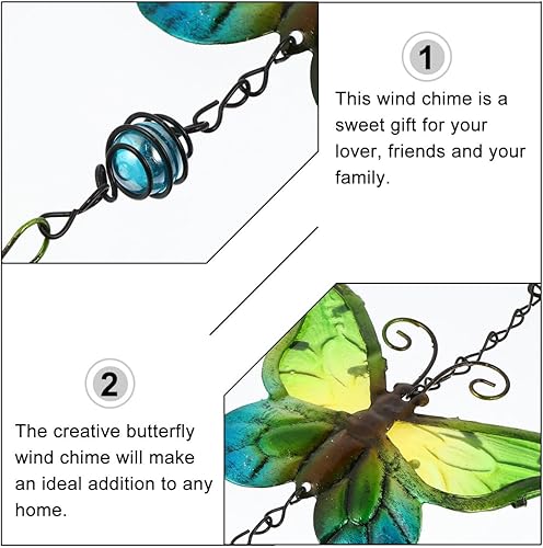 Miniatura 6 de 1 campanilla de viento de mariposa, campanillas de viento de mariposa de hierro para mujer, campanillas de viento para exterioresinteriores para el