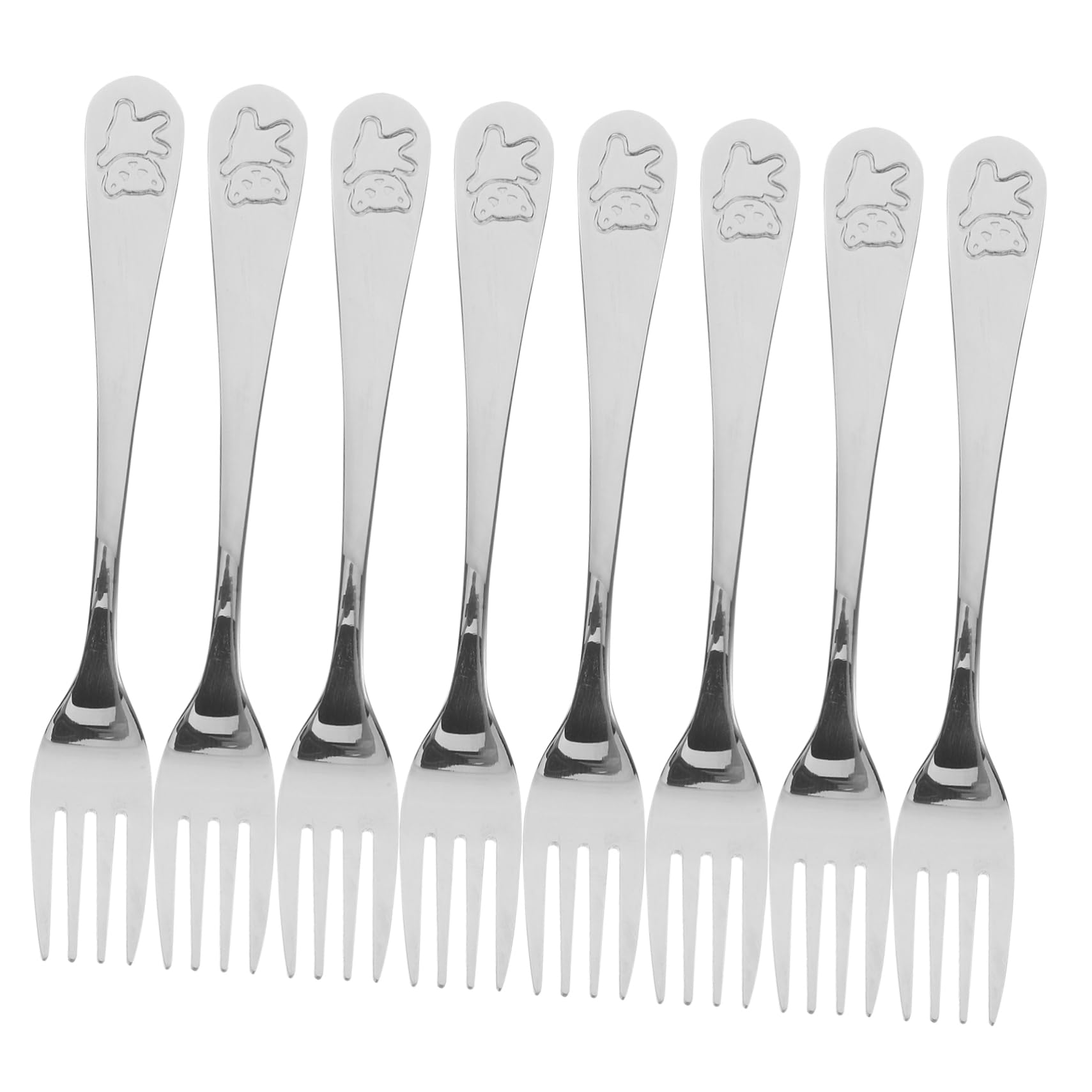 BESTonZON 9Pcs Long Handle Stainless Steel Appetizer Forks for Fruits Desserts Cakes Multi Purpose Party Forks Ergonomic Design Easy to Clean Portable for Outdoor Dining