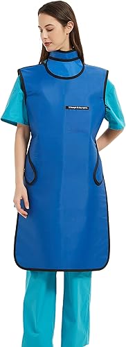 Miniatura 3 de SHINRAY Delantal de plomo de 0.5mmpb para rayos X con cuello de escudo tiroideo, chaleco dental del escudo de la radiación