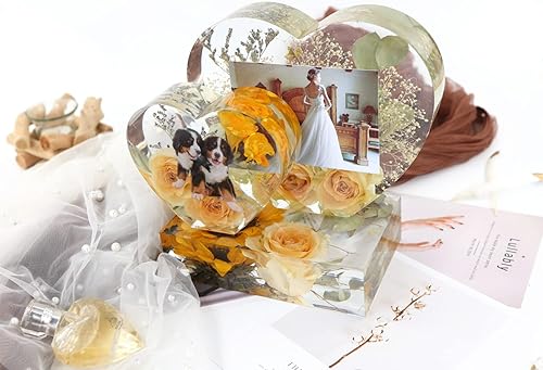 Miniatura 3 de Moldes de silicona en forma de corazón, marco de fotos de corazón, bandeja rectangular, moldes de resina epoxi profunda, manualidades, decoración de