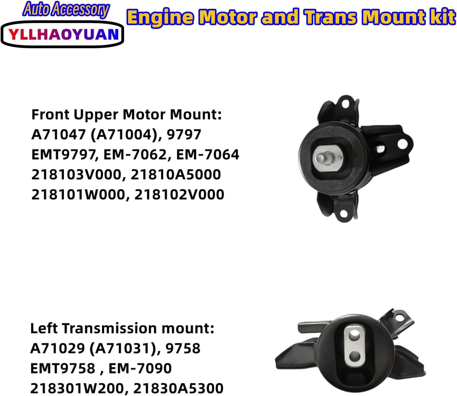 Engine Motor Transmission Mount 3 Kit Compatible with Hyundai Accent 2012-2017 Veloster/Kia Rio/Forte 1.6L/El-an-tra 2011-2016/Coupe 2014 1.8L 9797 9758 9761 A71004 A71029 A71020