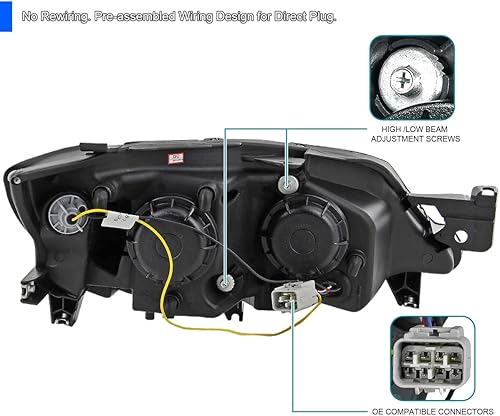 Miniatura 4 de SPEC-D TUNING Faros delanteros de proyector LED negros compatibles con Subaru Impreza Outback Sport 2008-2011, Subaru Impreza WRX 2008-2014,