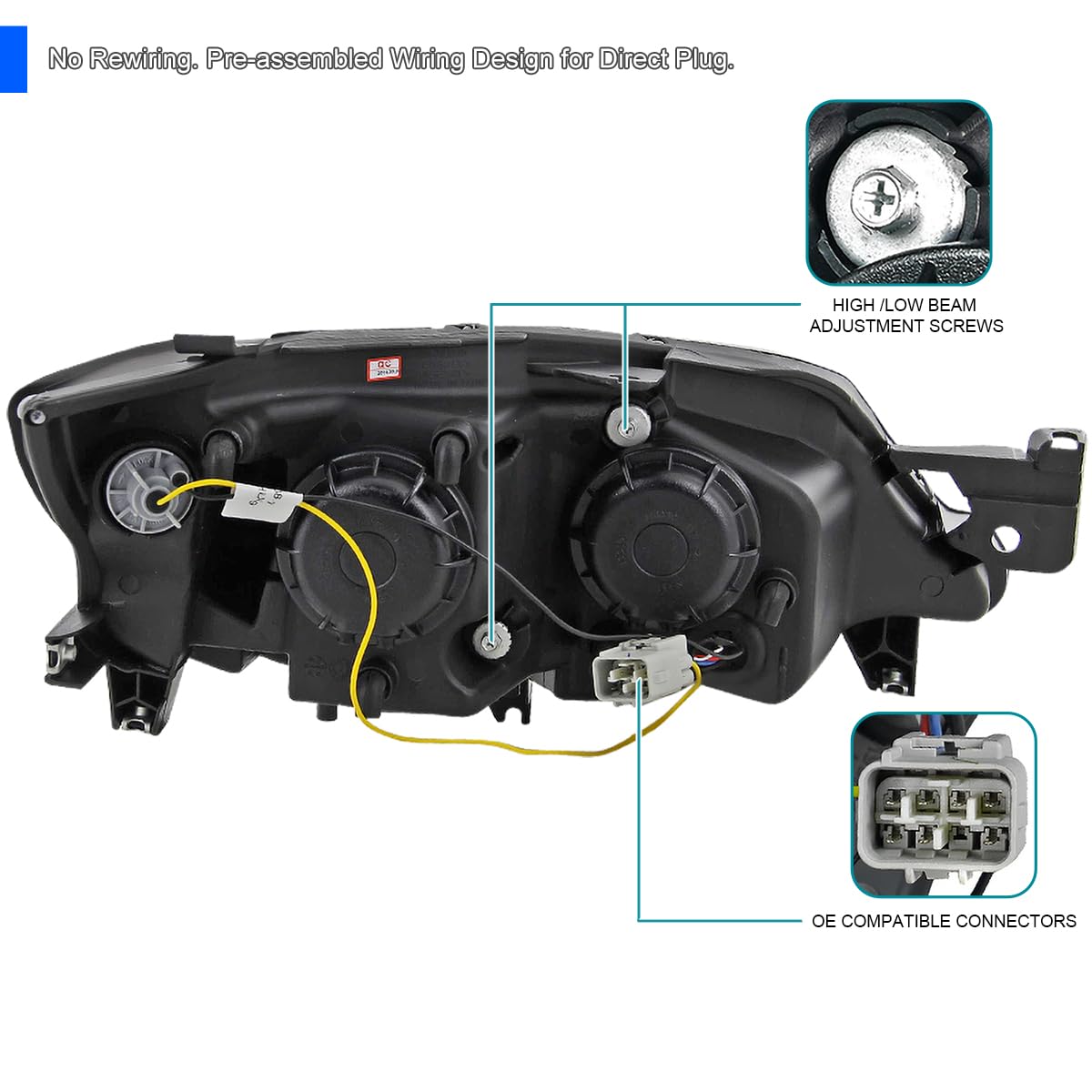 Amazon | SPEC-D TUNING LED 光沢ブラックスモークプロジェクター