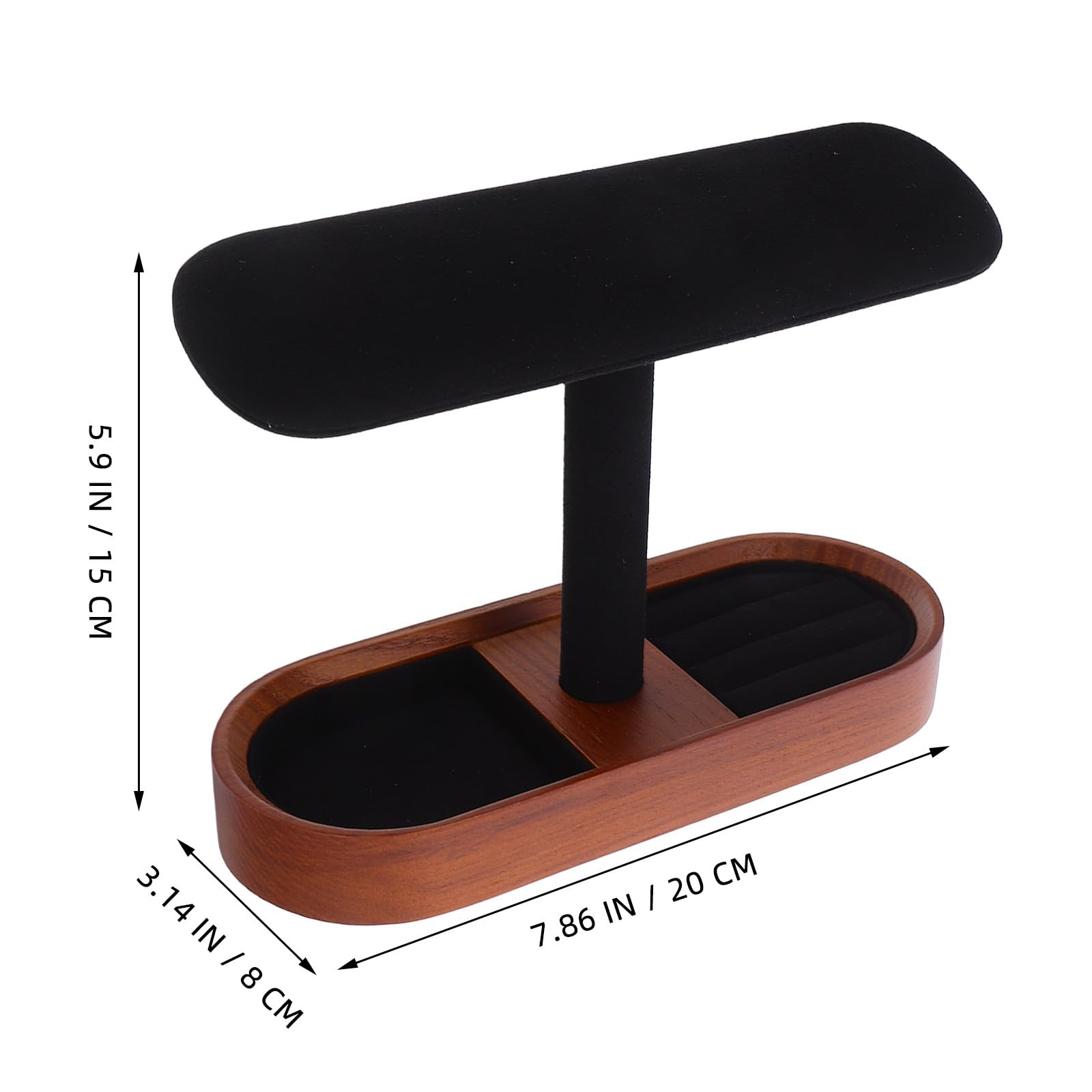 Rustikaler Uhrenständer mit T bar Design Schmuckorganizer für Armbänder und Ringe Sichere Aufbewahrung für Uhren und Manschettenknöpfe für Thekenvitrine und Persönliche Sammlungen