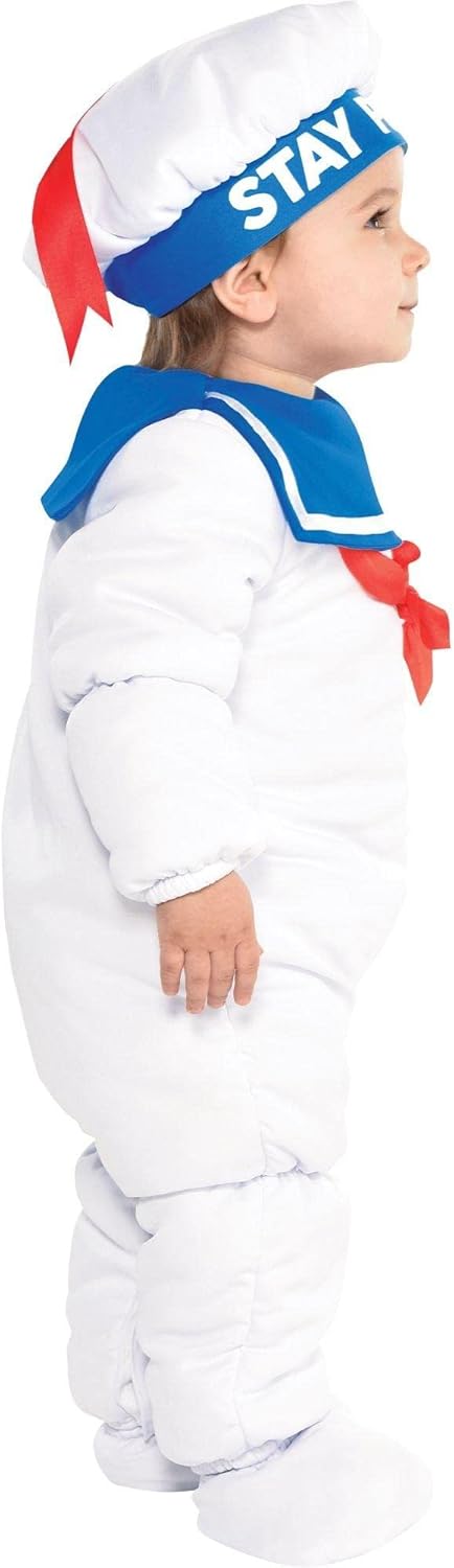Party City Padded Stay Puft Marshmallow Man Halloween Costume for Babies, Ghostbusters, 12-24 Months, with Hat : Toys & Games