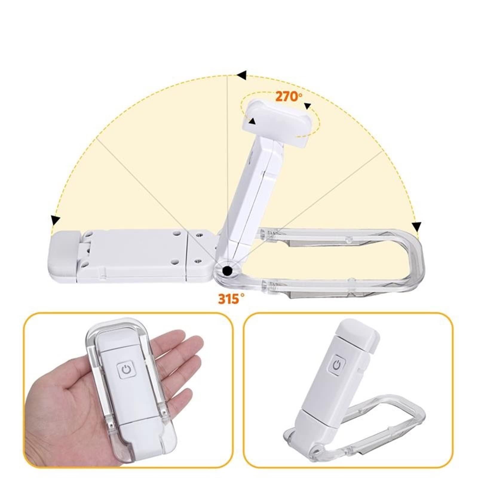 XTYPE Luce di Lettura del Libro Ricaricabile USB a LED Luminosità Protezione degli Occhi Regolabile Luce del Libro con Clip Segnalibro Portatile Leggere la Luce