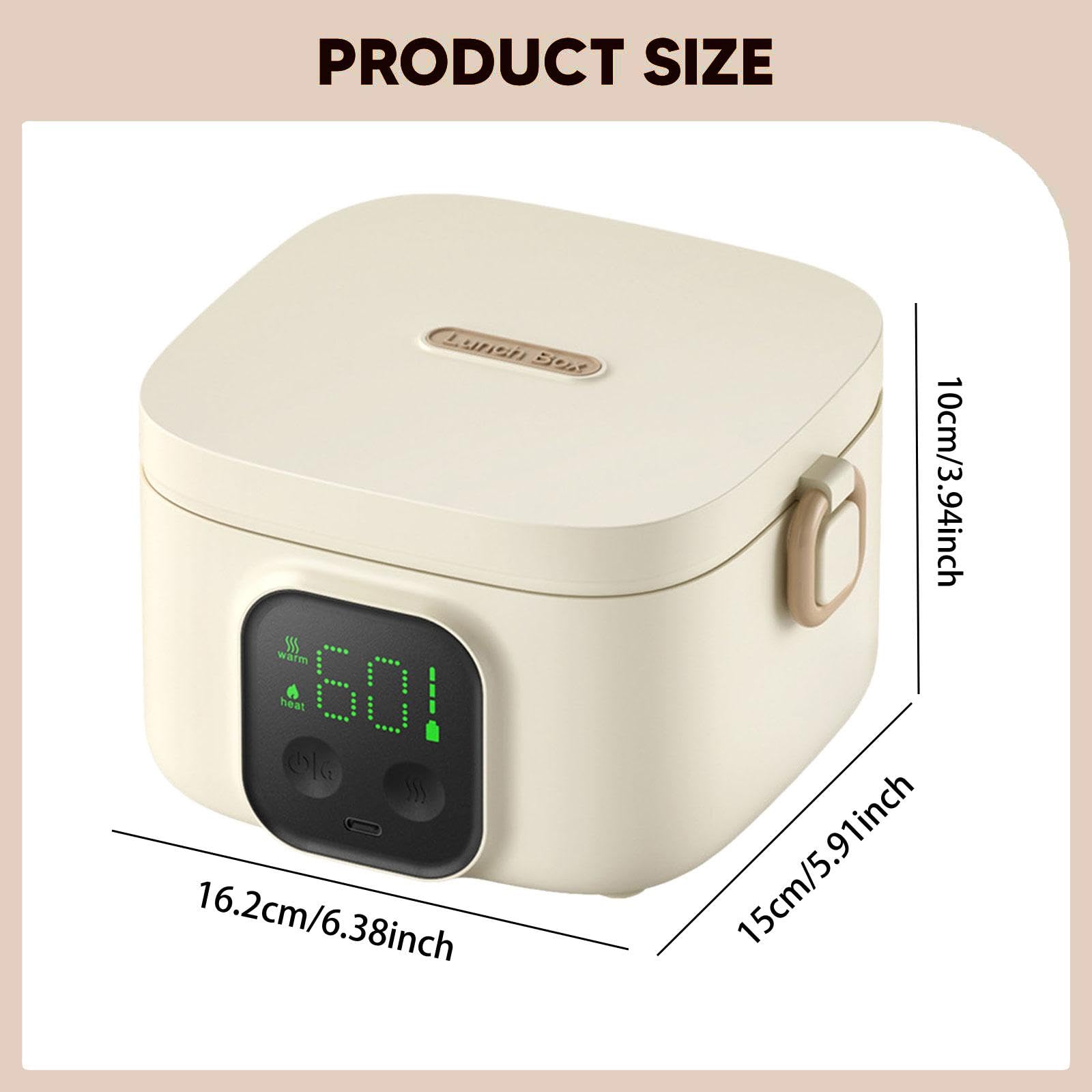 predolo Elektrische Lunchbox, tragbar, multifunktional, 500 ml, kabellos, thermostatgesteuerter Schüsselbehälter mit Warmhaltefunktion für Babynahrung, ideal