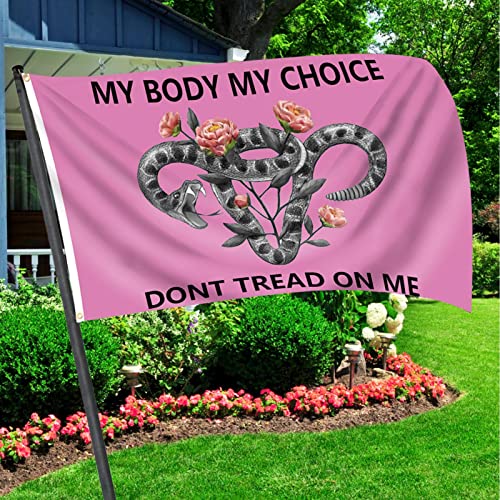 2 pçs bandeira dos direitos do aborto, 9x1,5 m bandeira My Body My Choice | bandeira Don't Tread on