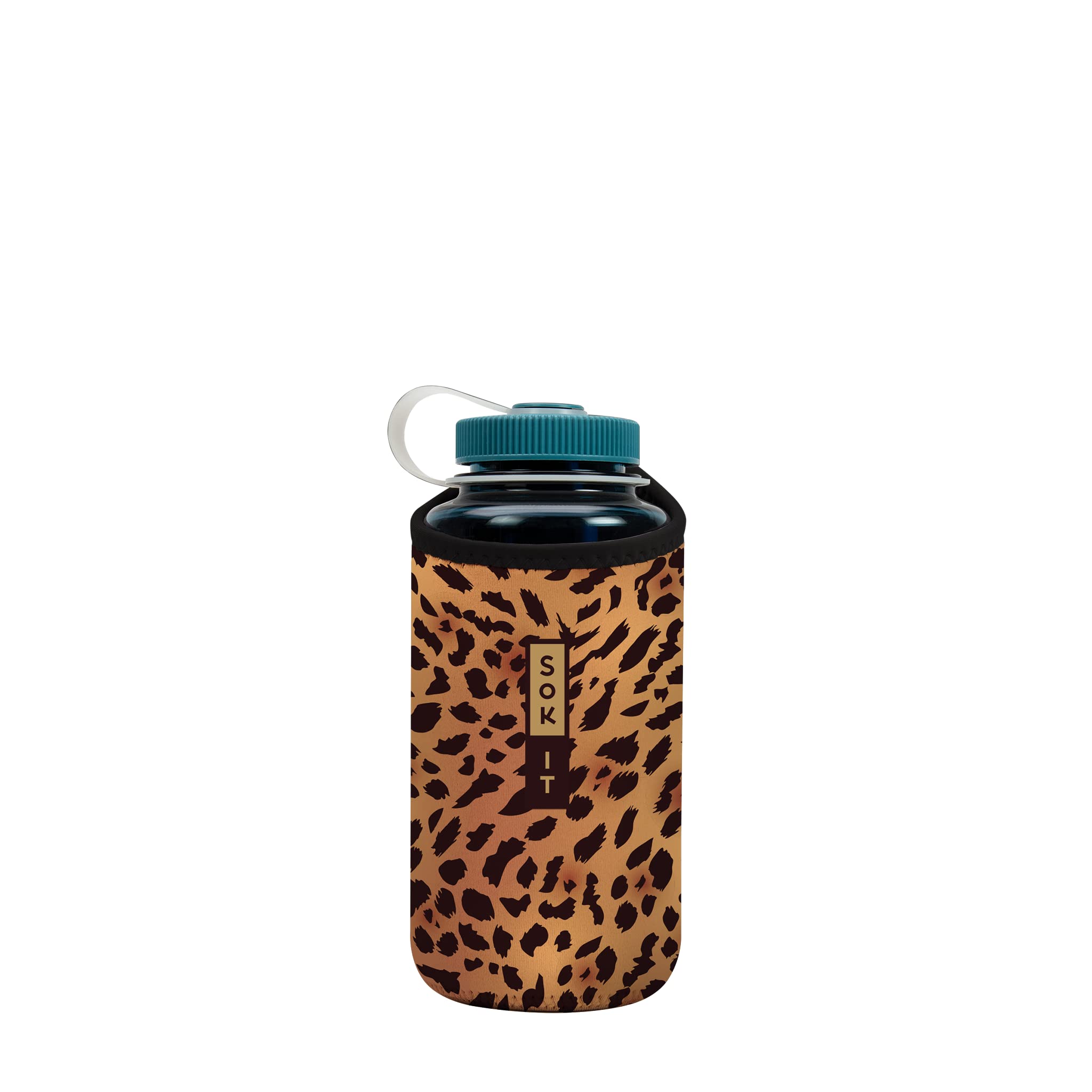 Sok It BotlSok Water Bottle Sleeve Insulated Neoprene Cover (Classic Leopard, Fits 32oz Nalgene)