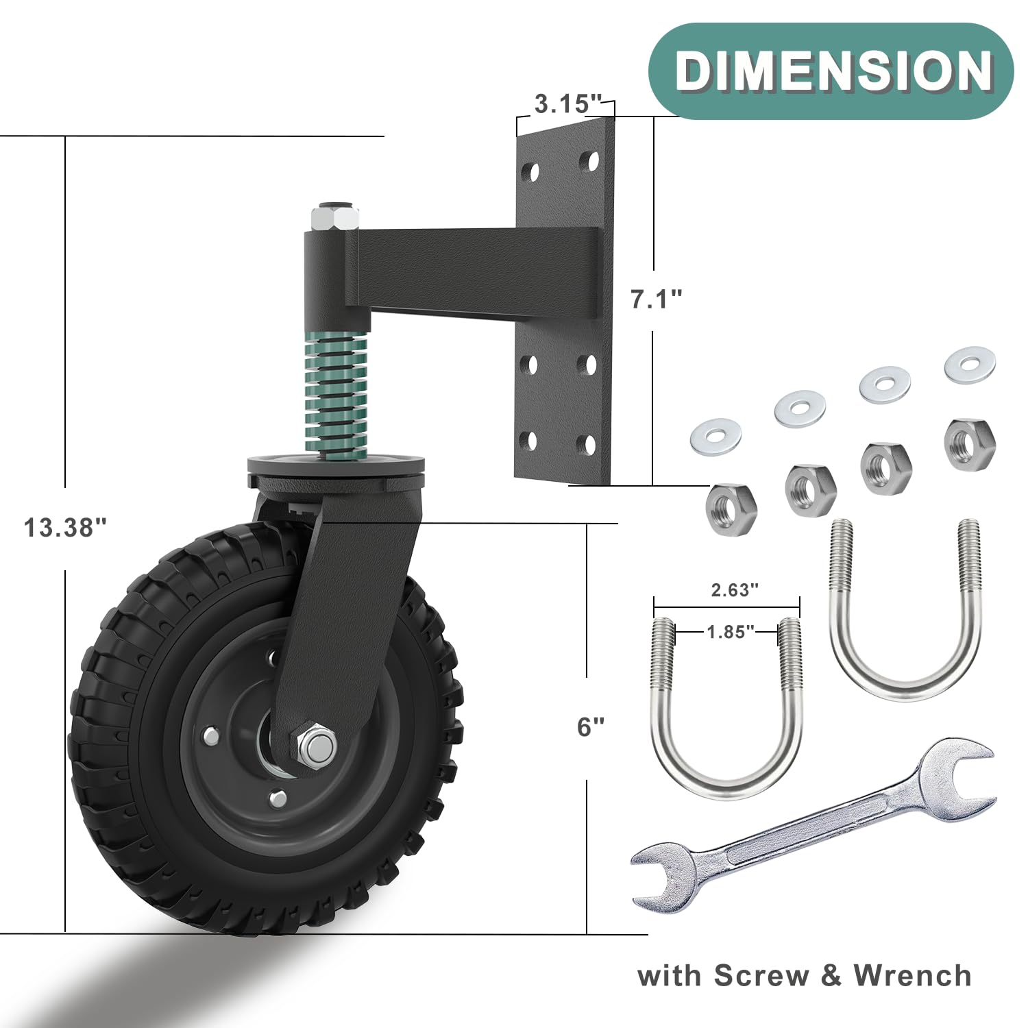 Snapklik.com : Gate Wheel 6 Inch For Metal Tube Gate Wooden Gate,500 Lb ...