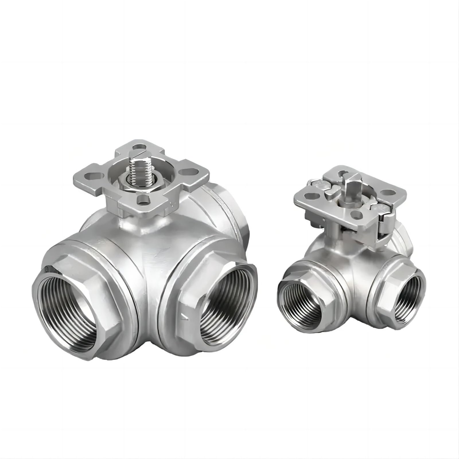 Robinet à boisseau 3 voies en inox 304 étanche pour dérivation
