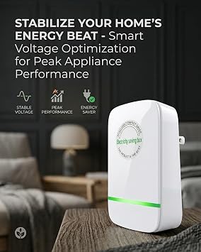 Smart Power Saver Plug, 2026 Electricity Saving Box Energy Saving Device with Voltage Stabilizer Surge Protector Overload Protection Compact Plug and Play for Home Office